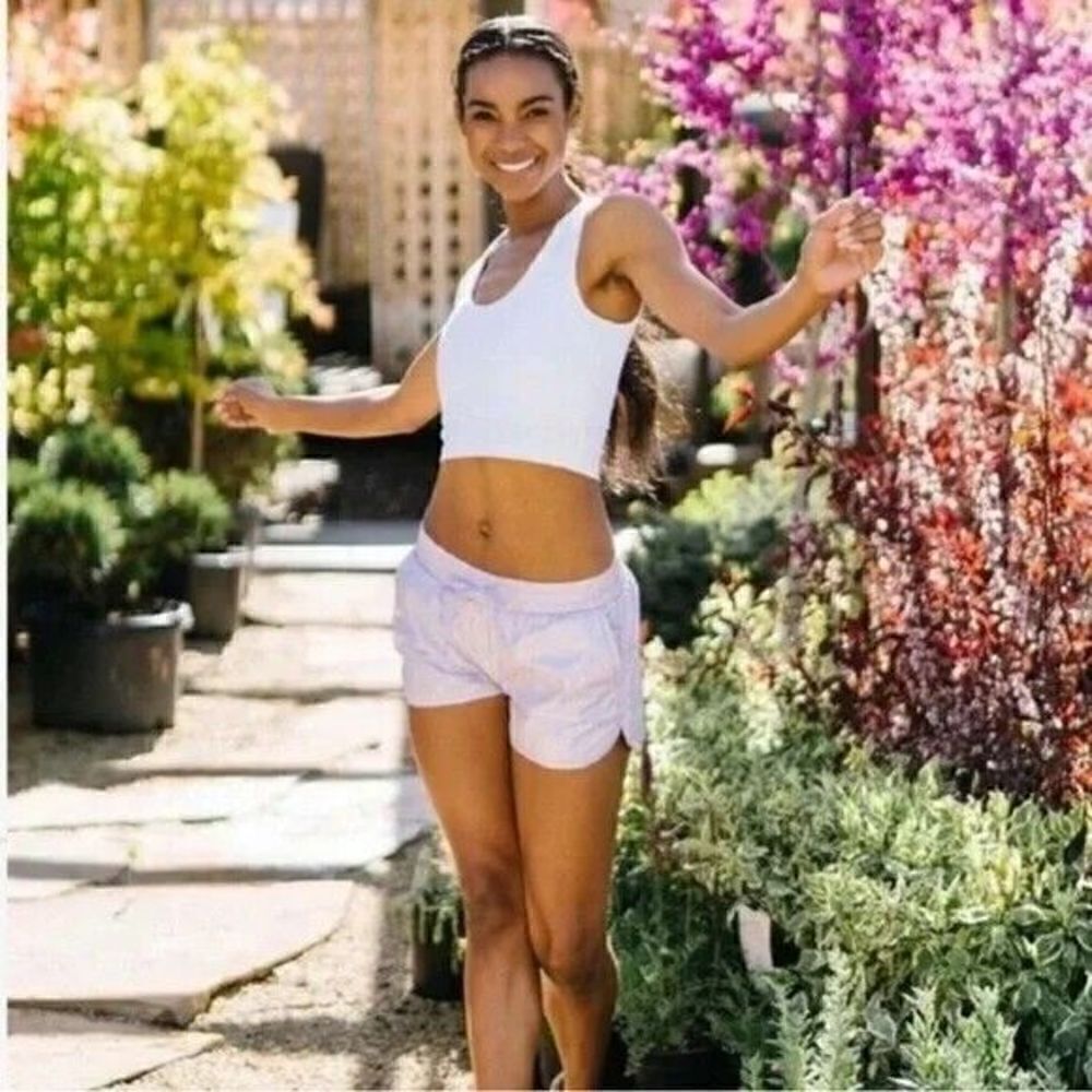ZYIA Active Bomber Running Shorts Womens Size Sm Lilac Shine Summer Athleisure